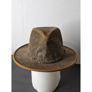 Henschel Hat Co 100% Leather Hat Outback Style SIZE Medium USA  Made